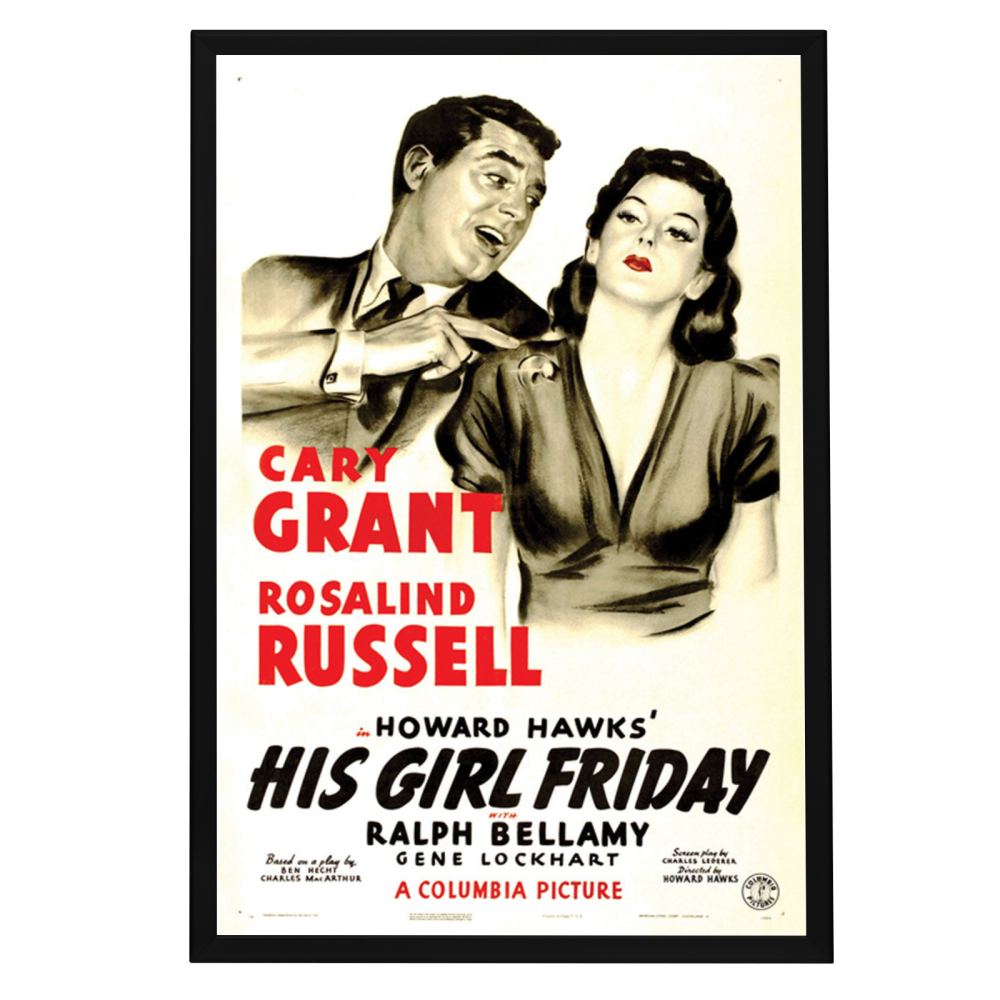 "His Girl Friday" (1940) Framed Movie Poster