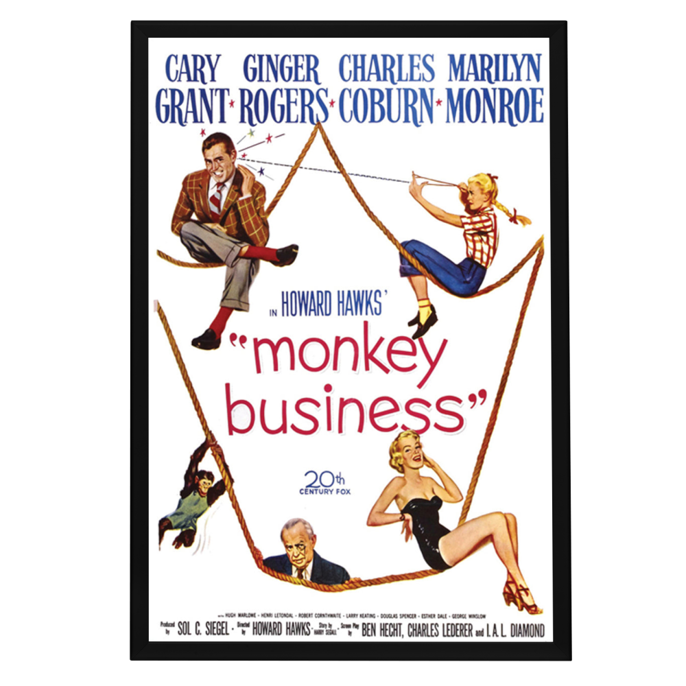 "Monkey Business" (1952) Framed Movie Poster