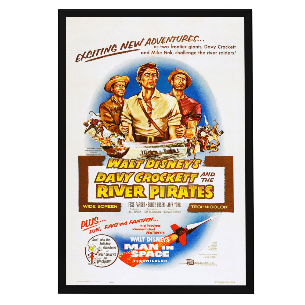 "Davy Crockett and the River Pirates" (1956) Framed Movie Poster