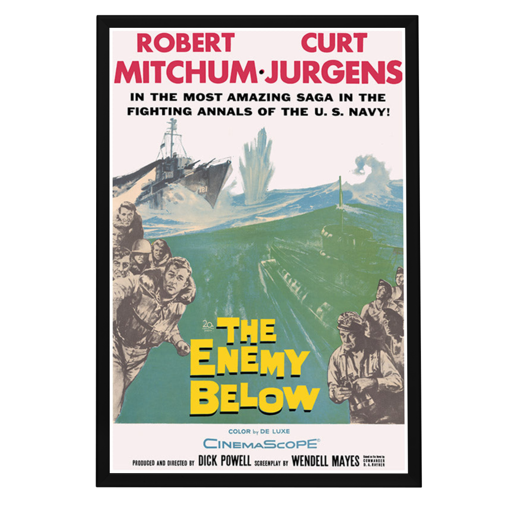 "Enemy Below" (1958) Framed Movie Poster