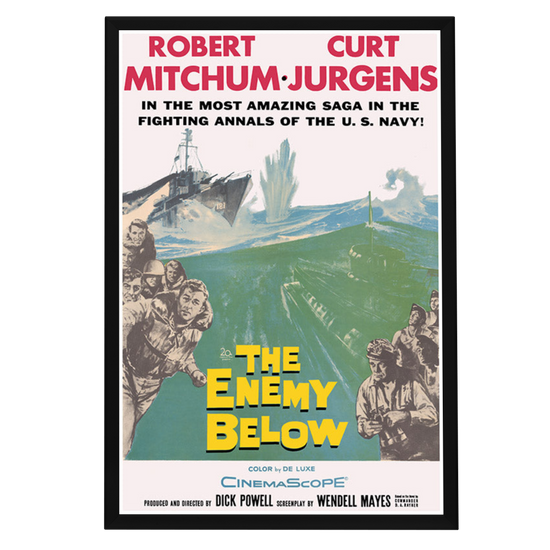 "Enemy Below" (1958) Framed Movie Poster