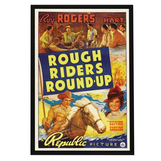 "Rough Riders Round-Up" (1939) Framed Movie Poster