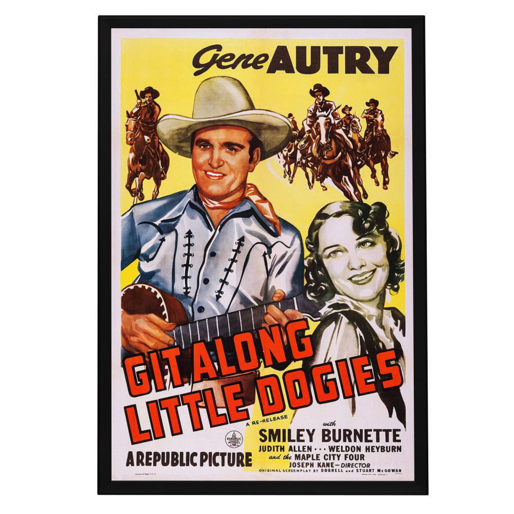 "Git Along Little Doggies" (1937) Framed Movie Poster