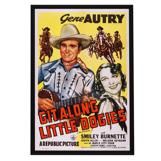 "Git Along Little Doggies" (1937) Framed Movie Poster