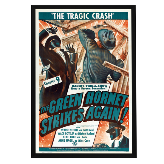 "Green Hornet Strikes Again!" (1941) Framed Movie Poster