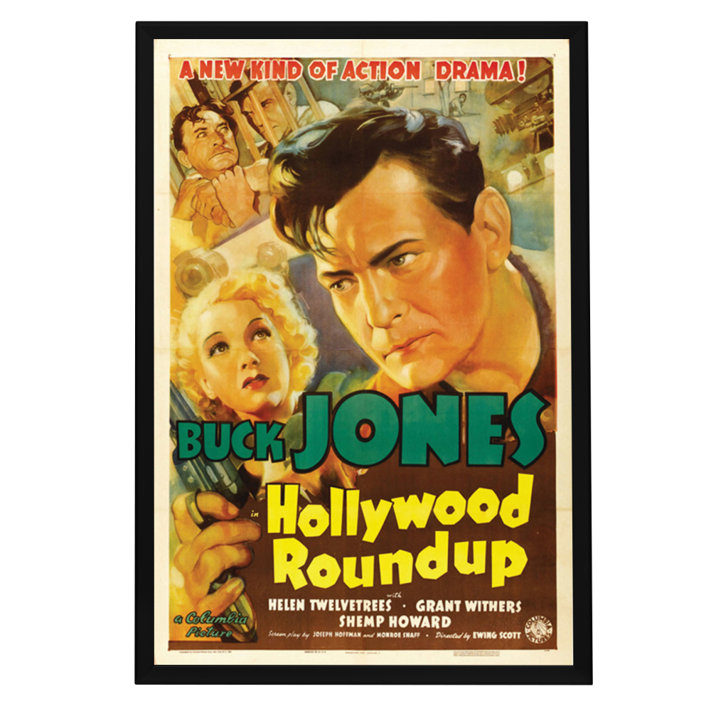 "Hollywood Roundup" (1937) Framed Movie Poster