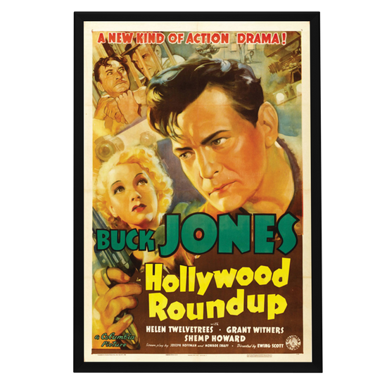 "Hollywood Roundup" (1937) Framed Movie Poster