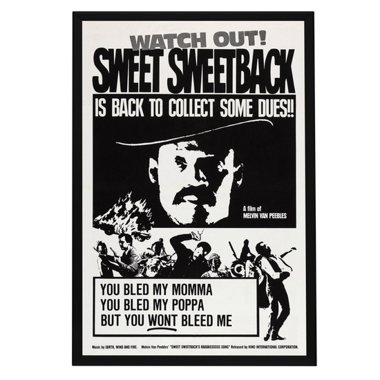 "Sweet Sweetback's Baadasssss Song" (1971) Framed Movie Poster