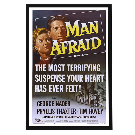 "Man Afraid" (1957) Framed Movie Poster