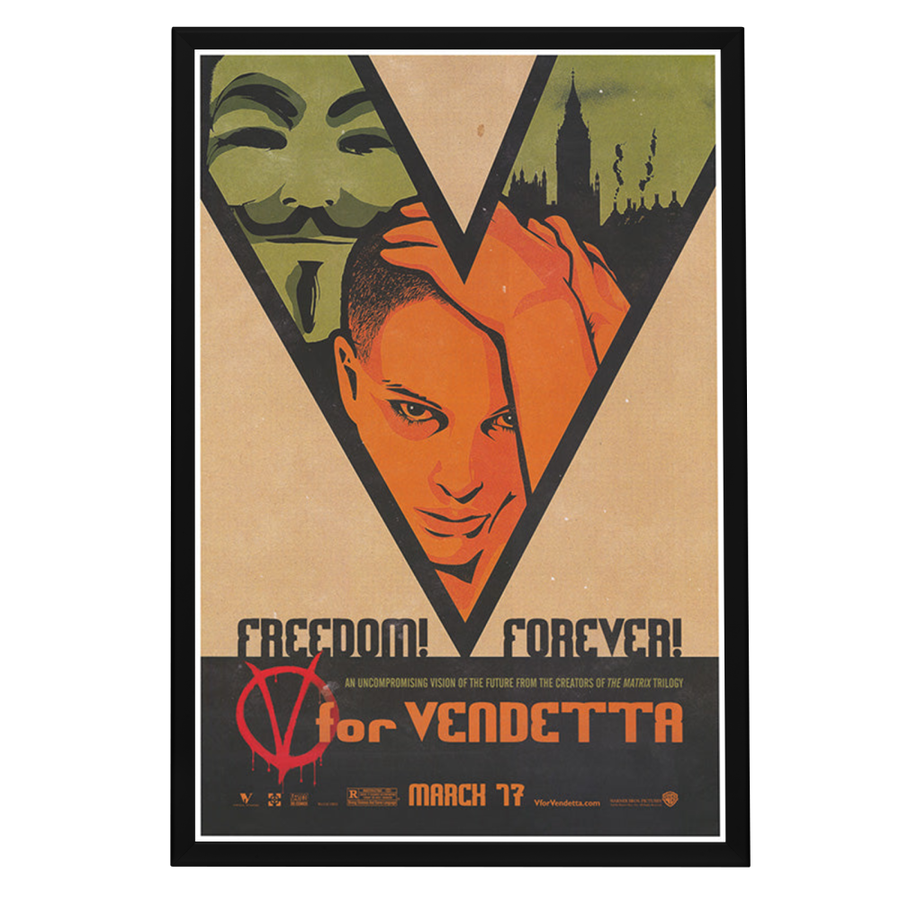 "V For Vendetta" (2005) Framed Movie Poster