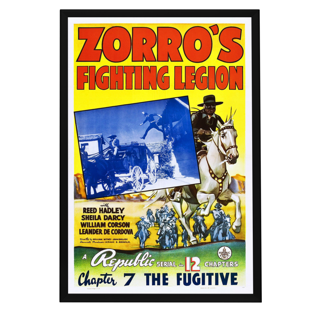 "Zorro's Fighting Legion" (1939) Framed Movie Poster