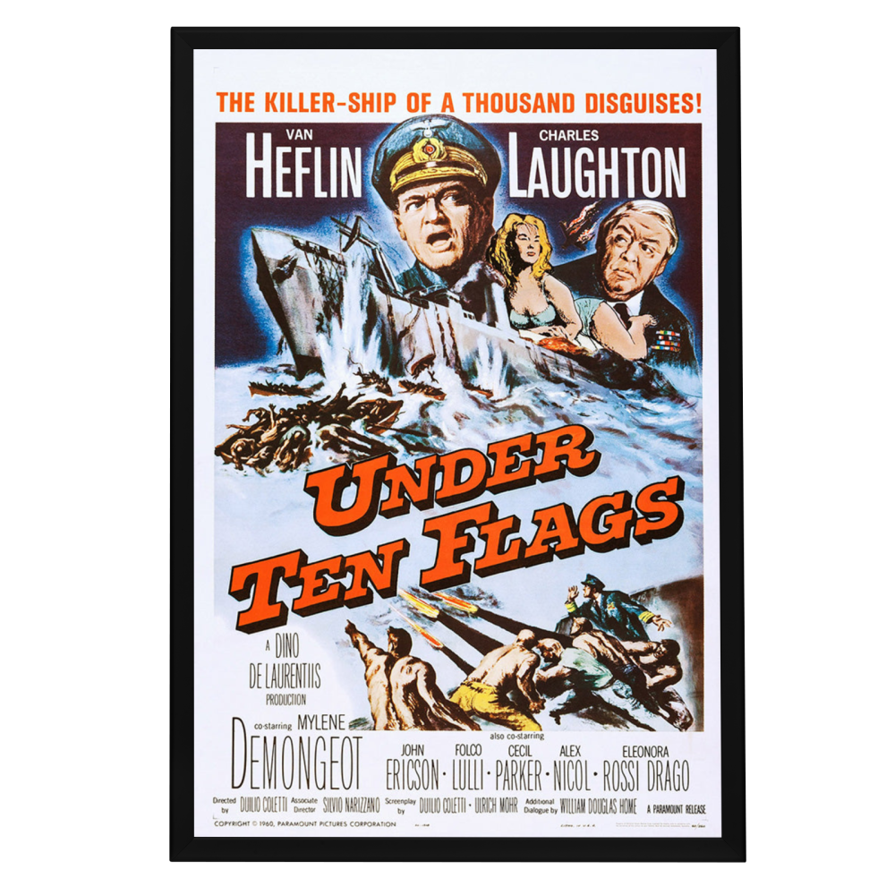 "Under Ten Flags" (1960) Framed Movie Poster