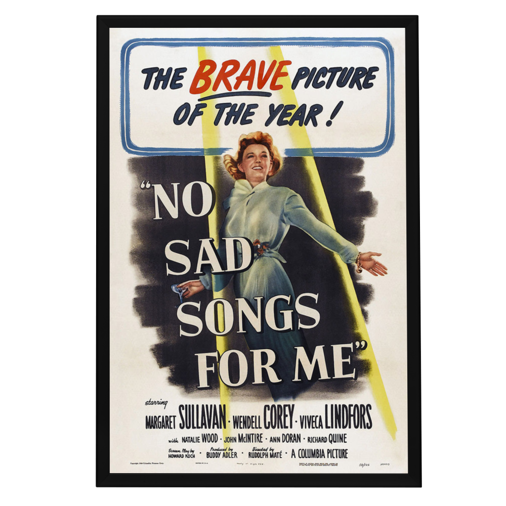 "No Sad Songs For Me" (1950) Framed Movie Poster