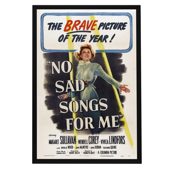 "No Sad Songs For Me" (1950) Framed Movie Poster