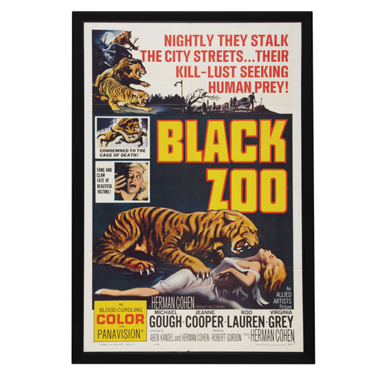 "Black Zoo" (1963) Framed Movie Poster