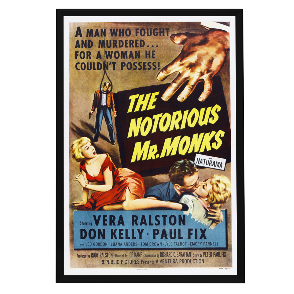 "Notorious Mr. Monks" (1958) Framed Movie Poster