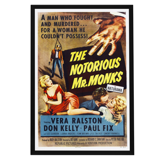 "Notorious Mr. Monks" (1958) Framed Movie Poster