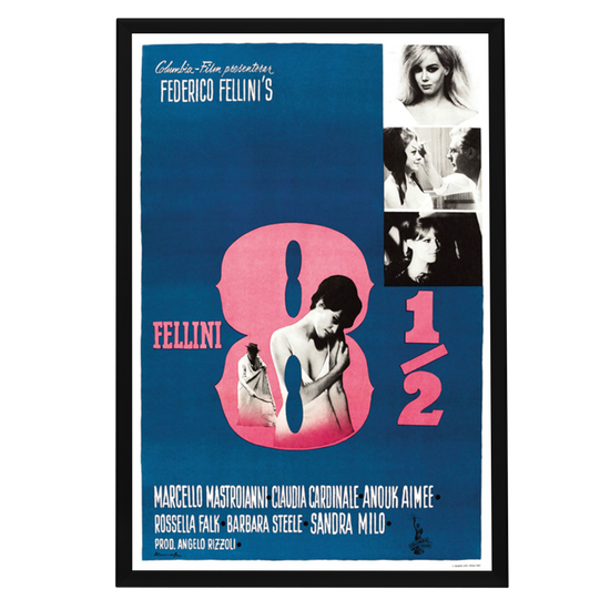 "8 1/2 (Swedish)" (1963) Framed Movie Poster