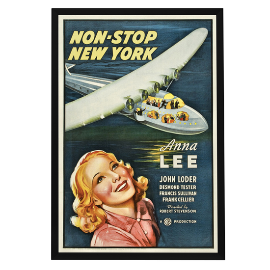 "Non-Stop New York" (1937) Framed Movie Poster