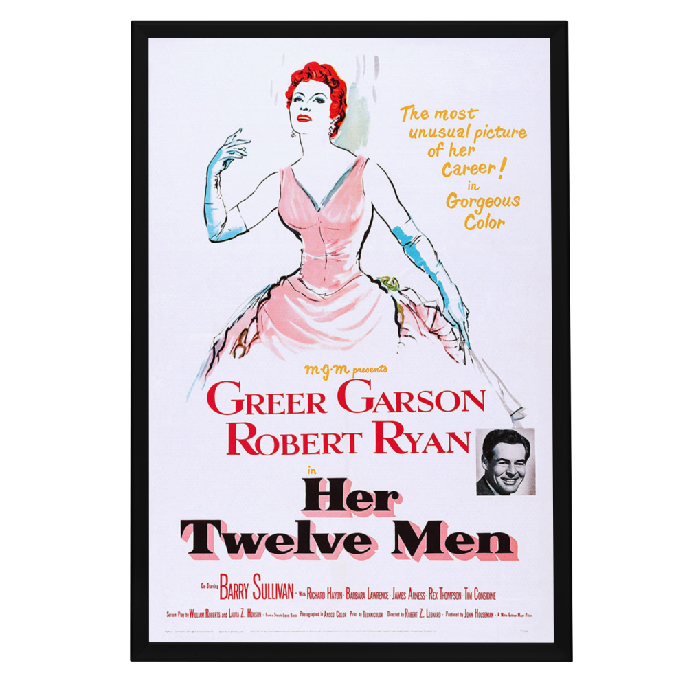 "Her Twelve Men" (1954) Framed Movie Poster