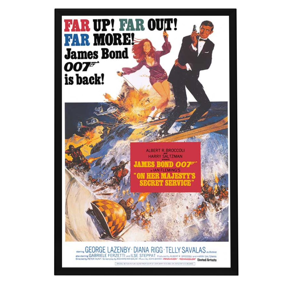 "On Her Majesty's Secret Service" (1969) Framed Movie Poster