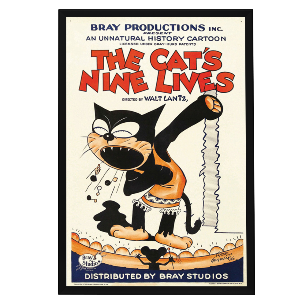 "Cat's Nine Lives" (1926) Framed Movie Poster