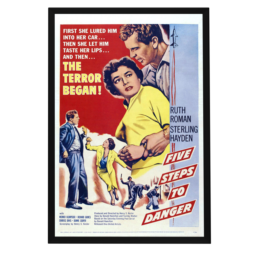 "5 Steps To Danger" (1957) Framed Movie Poster