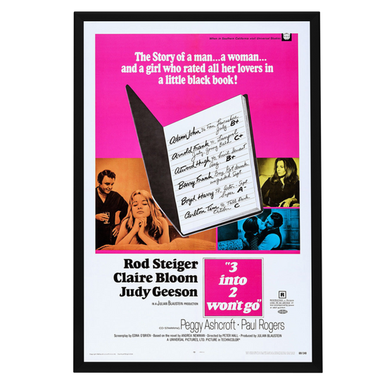 "Three Into two Won`t Go" (1969) Framed Movie Poster