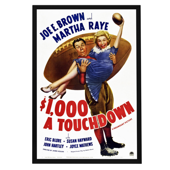 "1000 A Touchdown" (1939) Framed Movie Poster