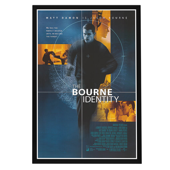 "Bourne Identity" (2002) Framed Movie Poster