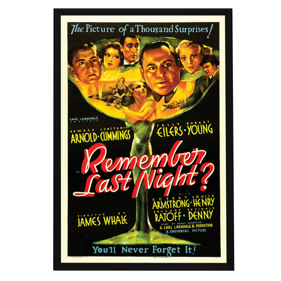 "Remember Last Night" (1935) Framed Movie Poster