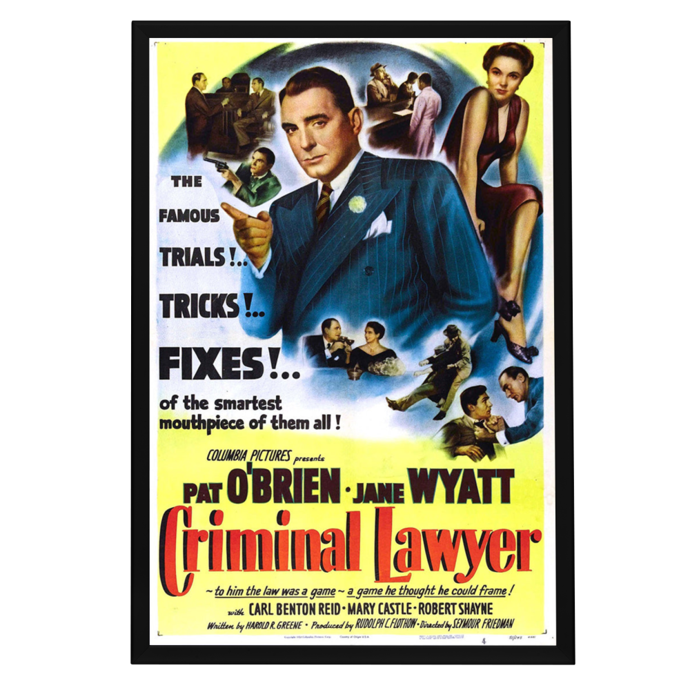 "Criminal Lawyer" (1951) Framed Movie Poster