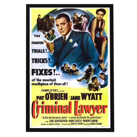 "Criminal Lawyer" (1951) Framed Movie Poster