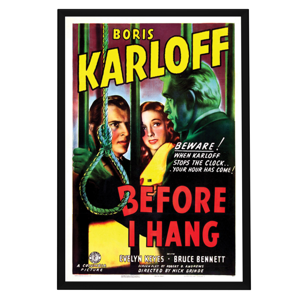"Before I Hang" (1940) Framed Movie Poster