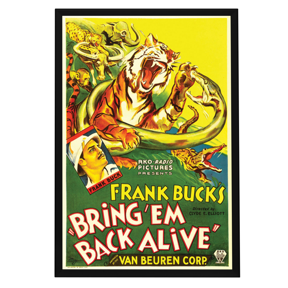 "Bring 'Em Back Alive" (1932) Framed Movie Poster