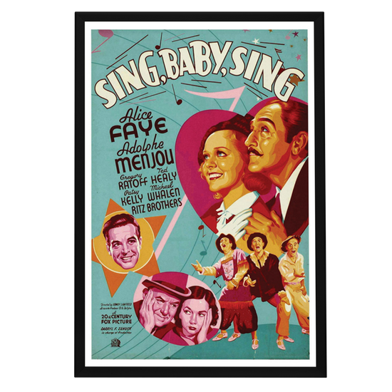 "Sing, Baby, Sing" (1936) Framed Movie Poster