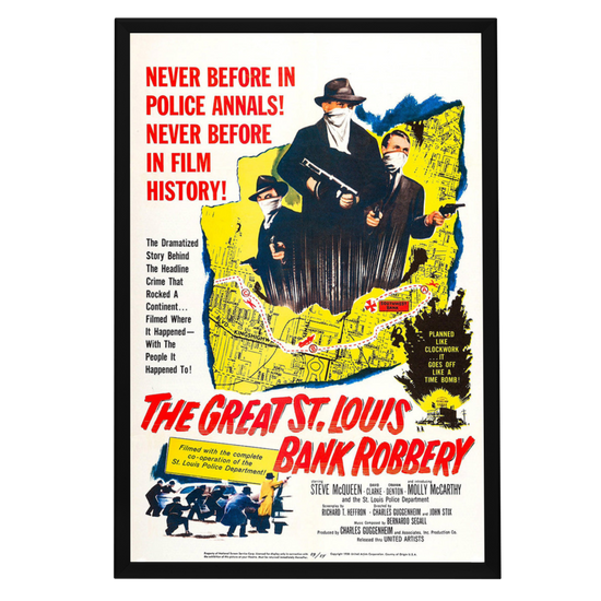 "Great St. Louis Bank Robbery" (1959) Framed Movie Poster