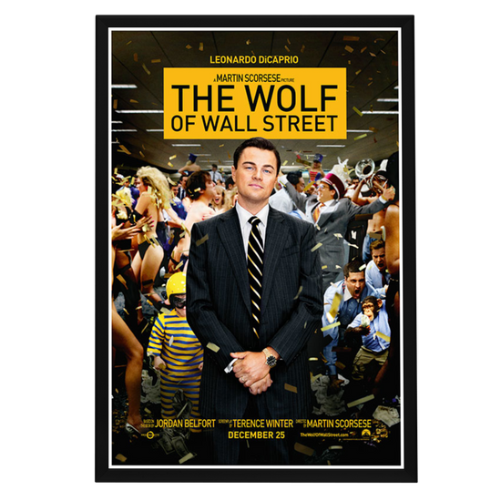 "Wolf of Wall Street" (2013) Framed Movie Poster