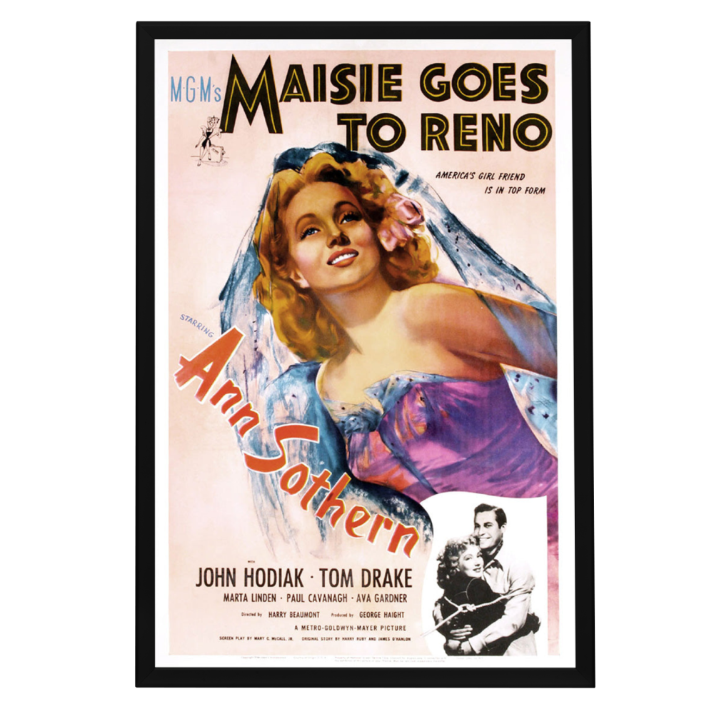 "Maisie Goes To Reno" (1944) Framed Movie Poster