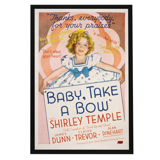 "Baby Take A Bow" (1934) Framed Movie Poster