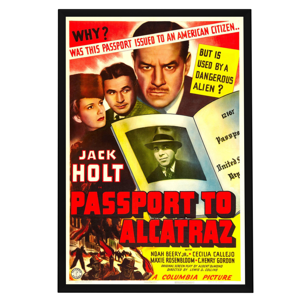 "Passport To Alcatraz" (1940) Framed Movie Poster