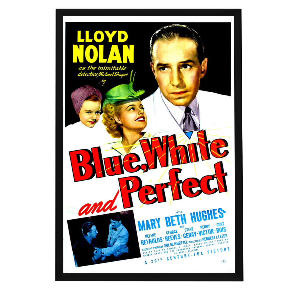 "Blue, White And Perfect" (1942) Framed Movie Poster