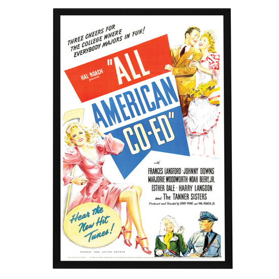 "All American Co-Ed" (1941) Framed Movie Poster