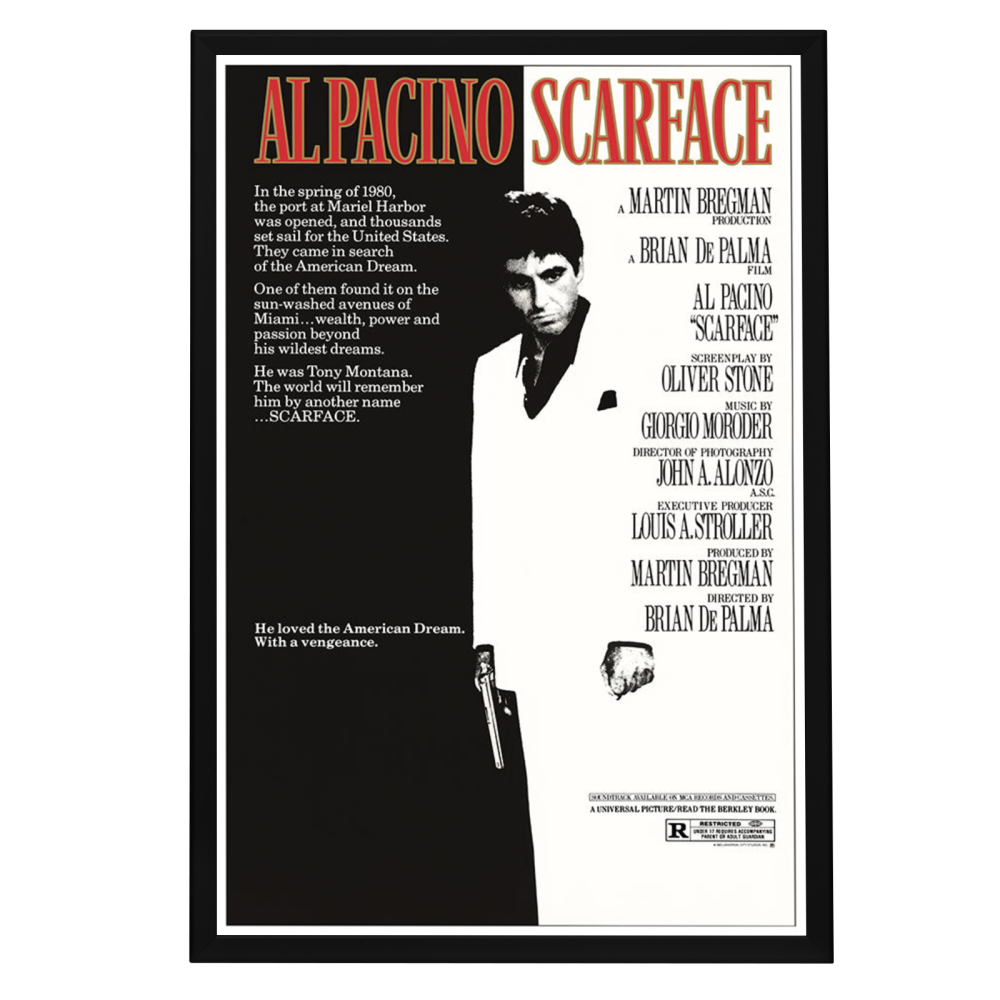 "Scarface" (1983) Framed Movie Poster