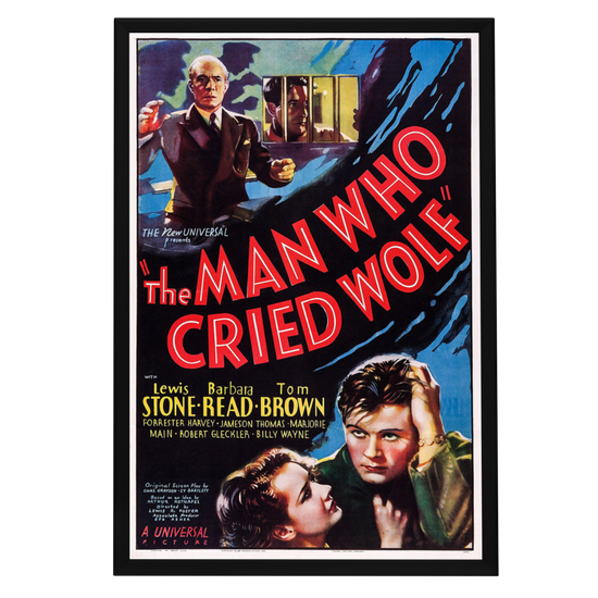 "Man Who Cried Wolf" (1937) Framed Movie Poster