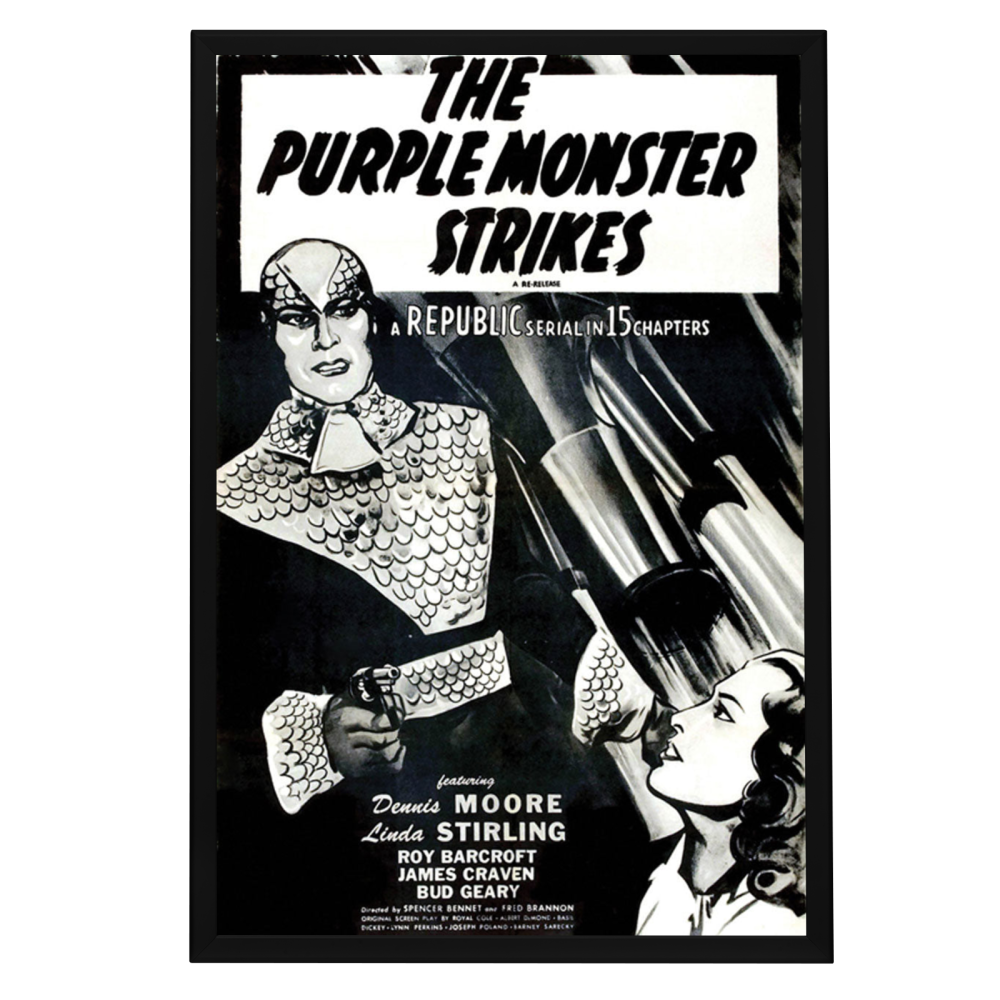 "Purple Monster Strikes" (1945) Framed Movie Poster