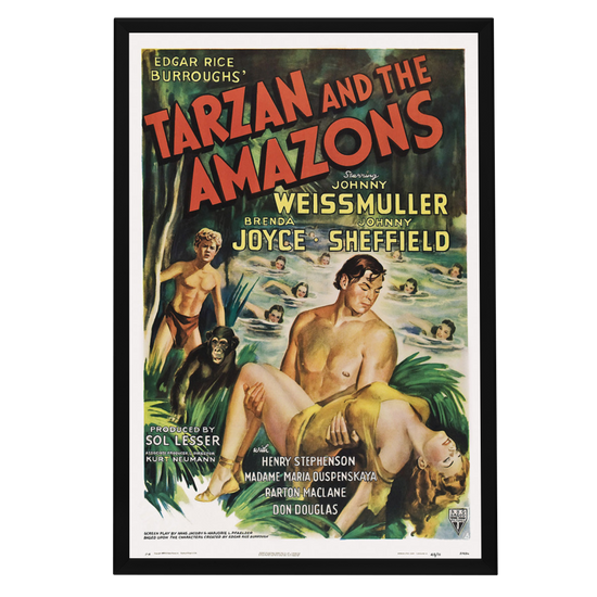 "Tarzan And The Amazons" (1945) Framed Movie Poster