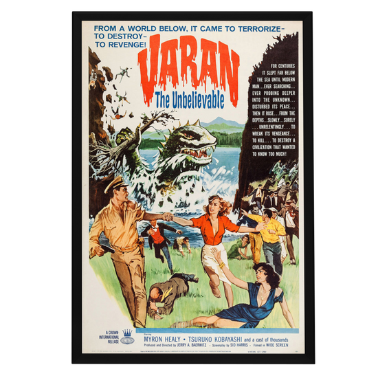 "Varan The Unbelievable" (1962) Framed Movie Poster