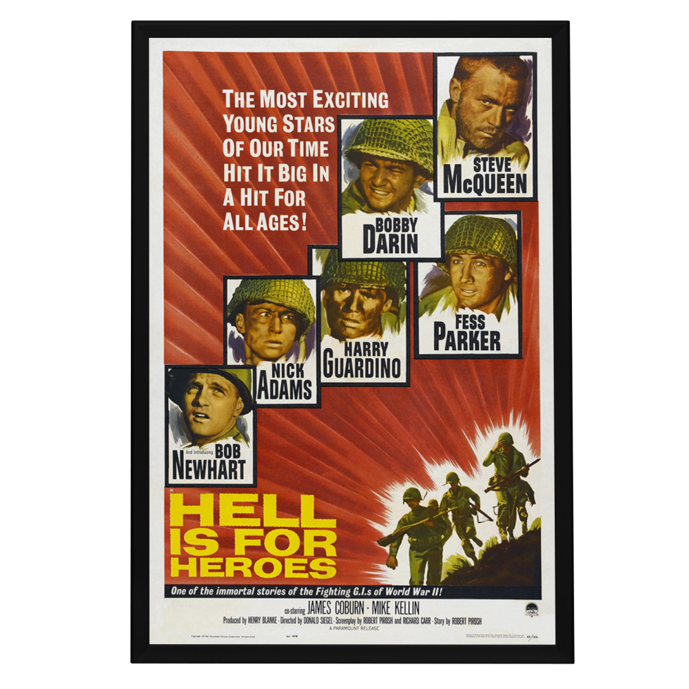 "Hell Is For Heroes" (1962) Framed Movie Poster