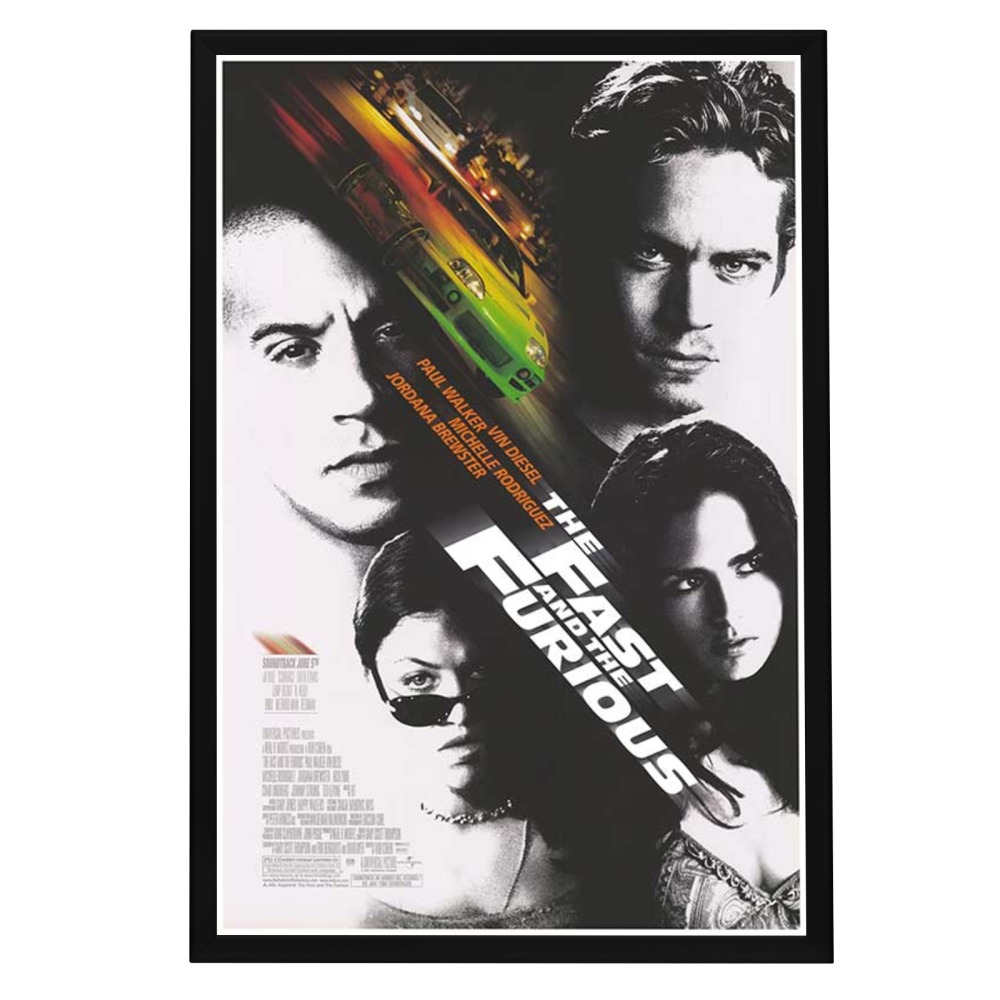 "Fast and the Furious" (2001) Framed Movie Poster